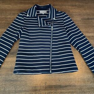Bagatelle Moto Navy/White Stripe Jacket - size s